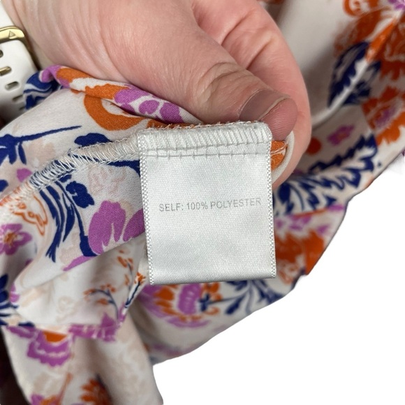 NWOT Rose+Olive Floral Pleated Front ¾ Sleeve Tunic Blouse Pink/Blue Size 3X - Picture 8 of 8